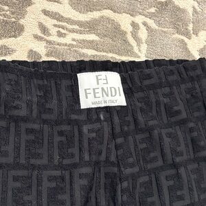Fendi Black Logo Pattern Leggings